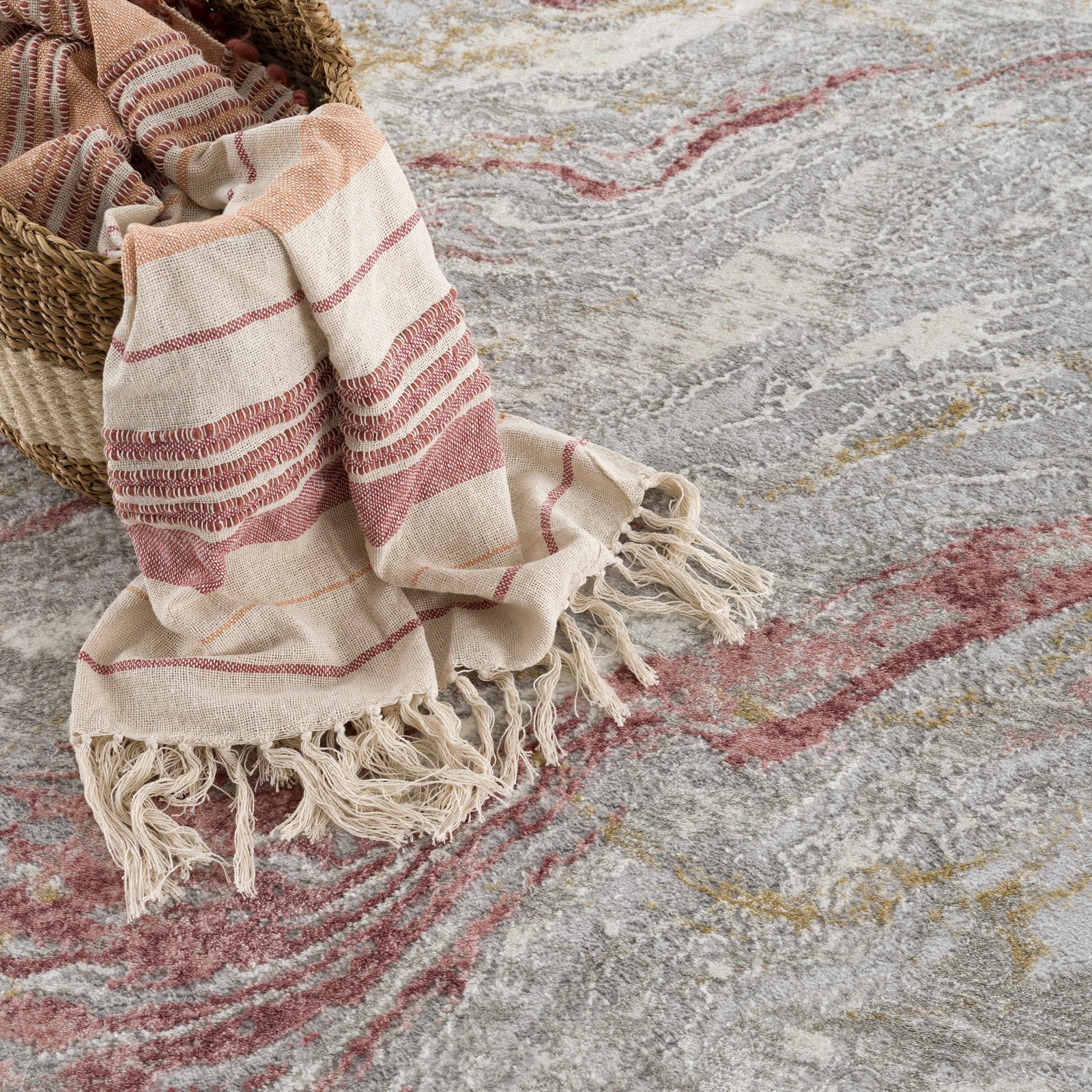 Alfombra de mármol rosa vivaz