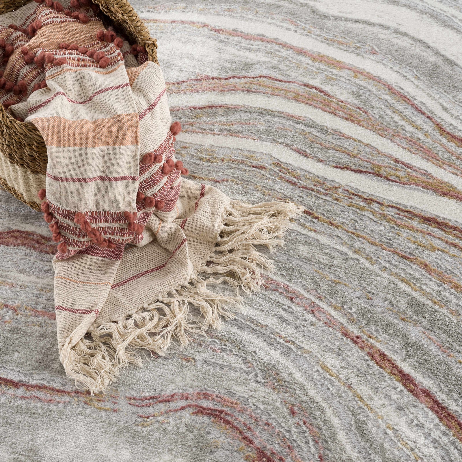 Alfombra de mármol rosa vivo