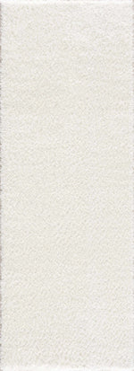 Alfombra de felpa color crema sólida celestial