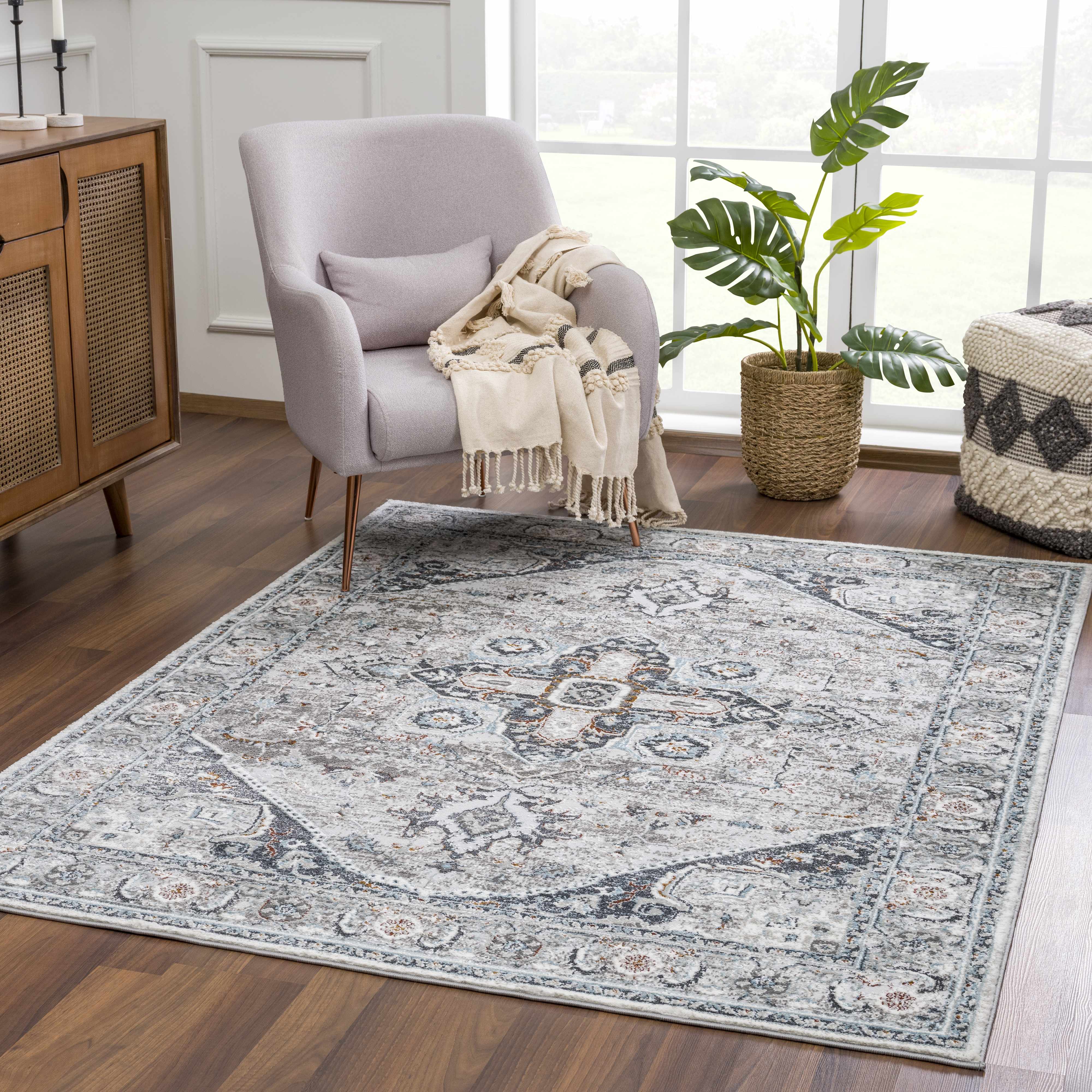 Alfombra Liverpool gris y azul - Ofertas