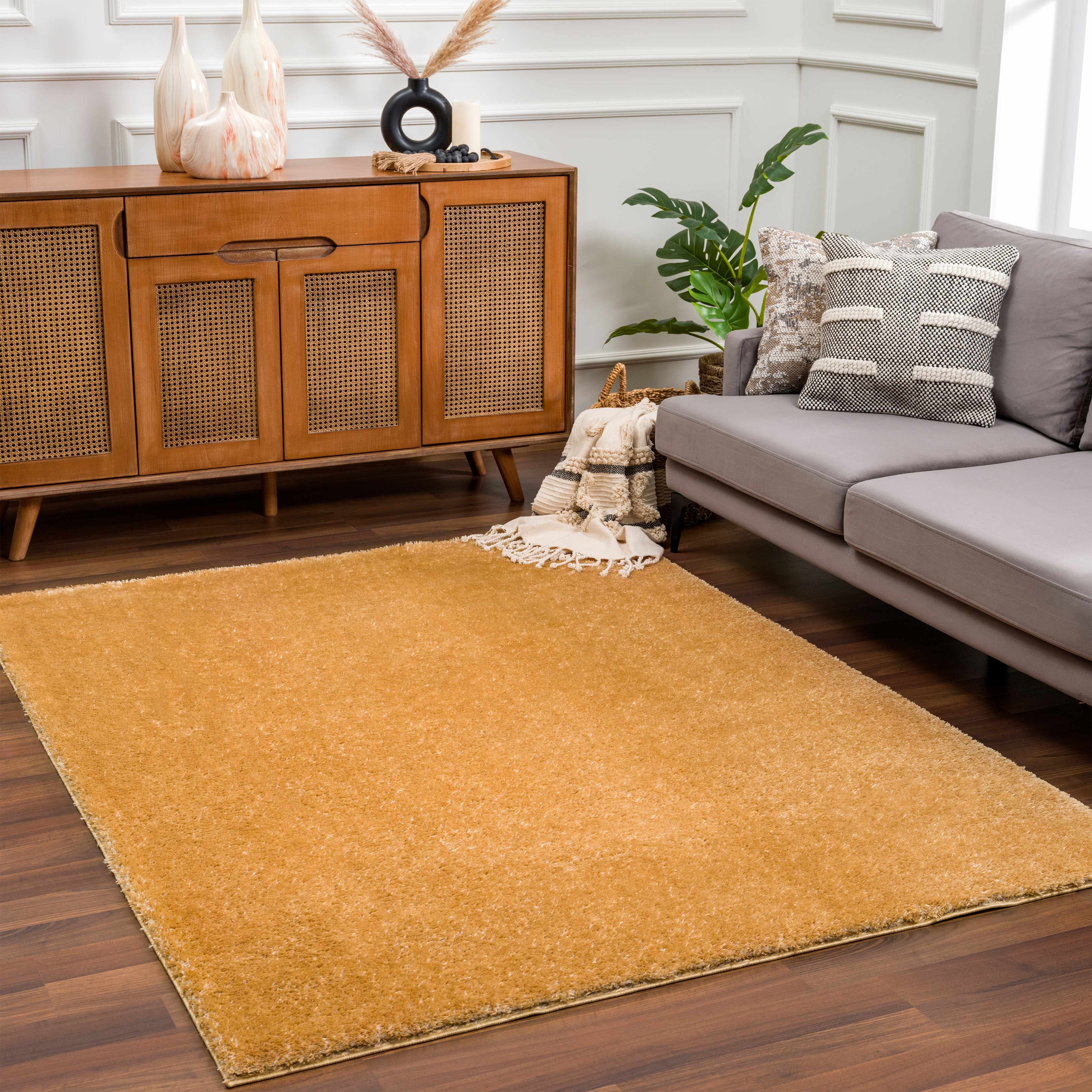 Alfombra de felpa Heavenly Solid Mustard - Liquidación