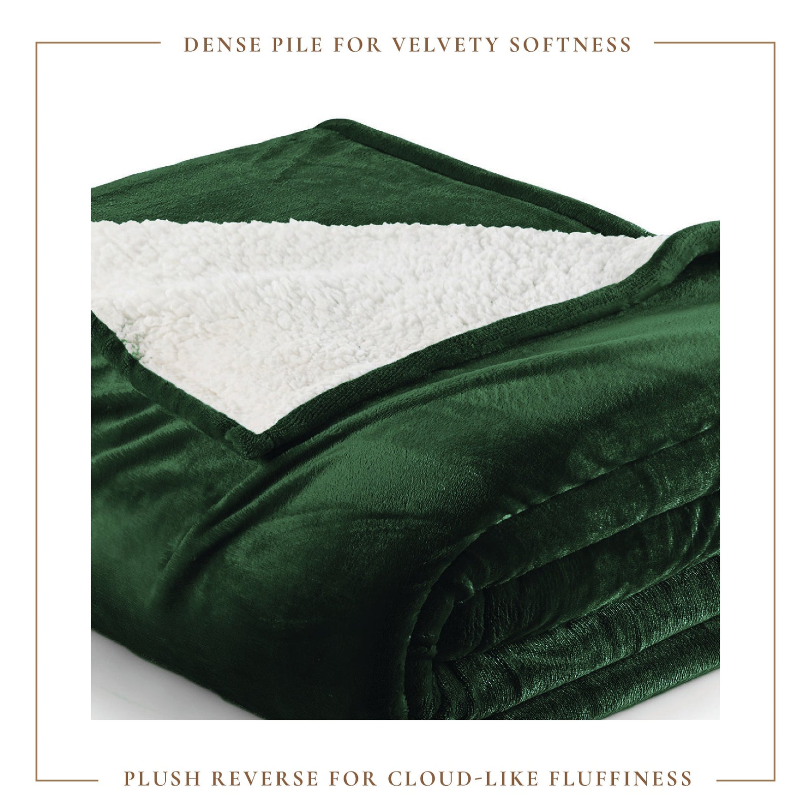 Velvet Plush Sherpa Bed Blanket - Sherpa Fleece Collection