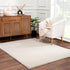Alfombra de felpa sólida color beige celestial