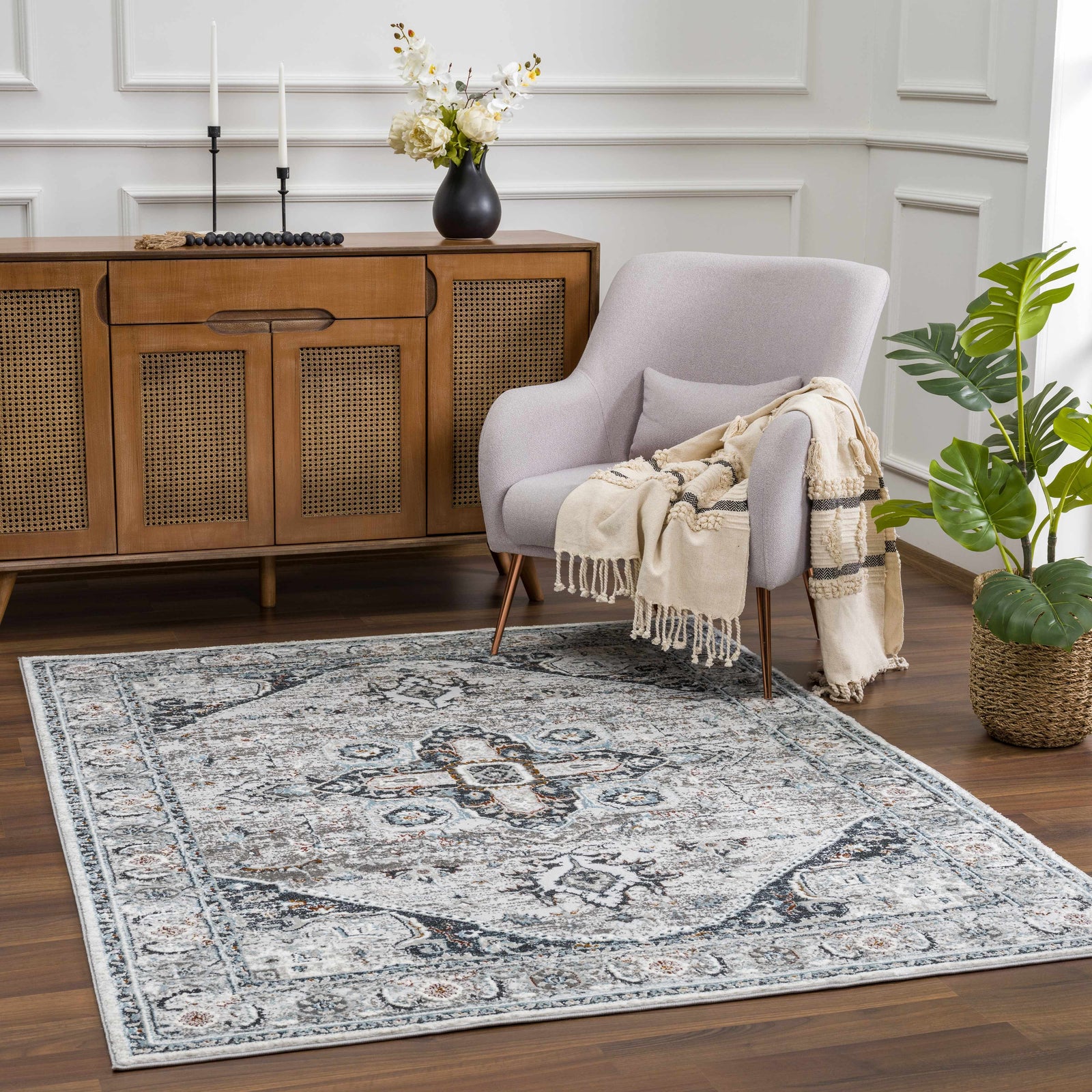 Alfombra Liverpool gris y azul - Ofertas