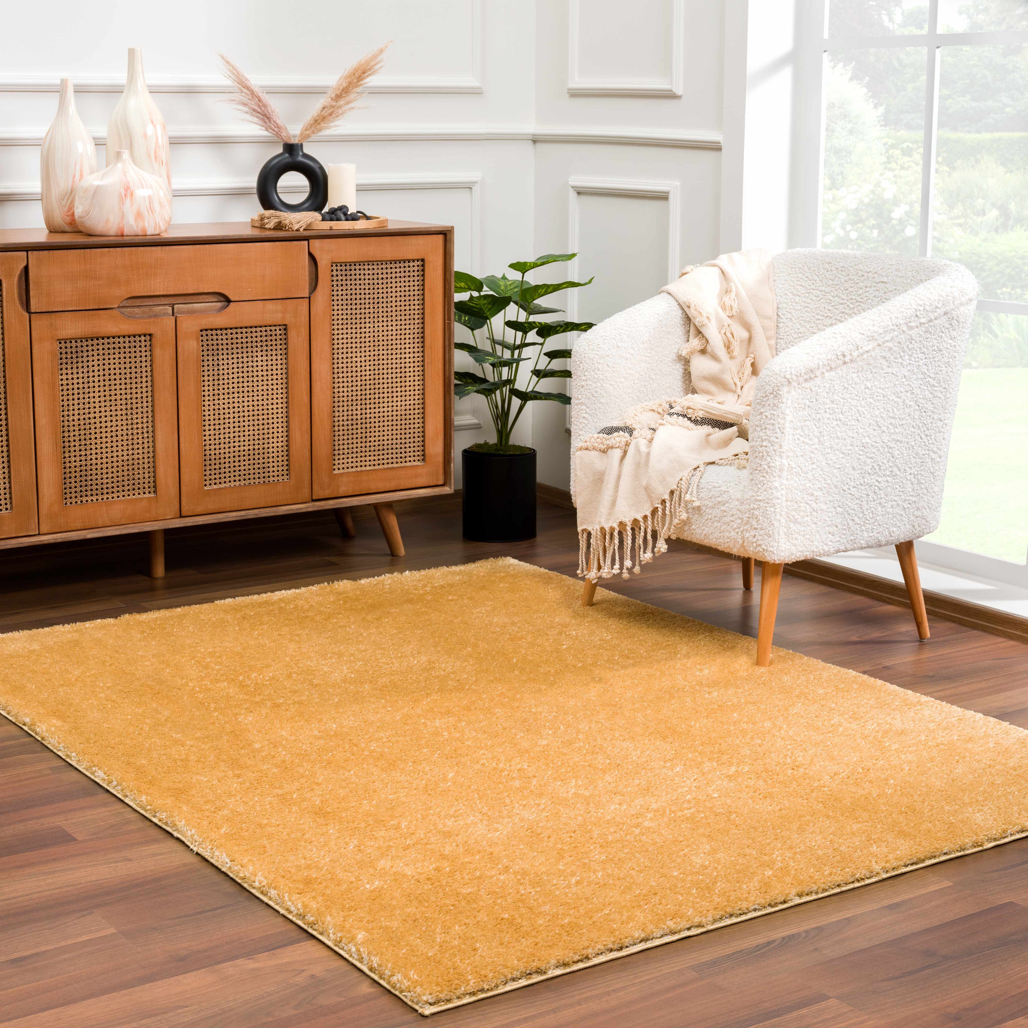 Alfombra de felpa Heavenly Solid Mustard - Liquidación