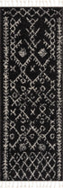 Alfombra bereber Thetford negra de pelo largo - Liquidación