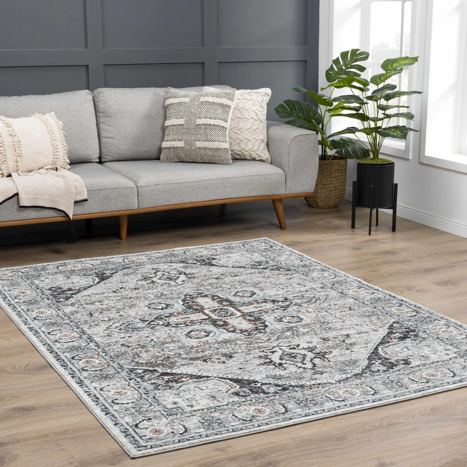 Alfombra Liverpool gris y azul - Ofertas