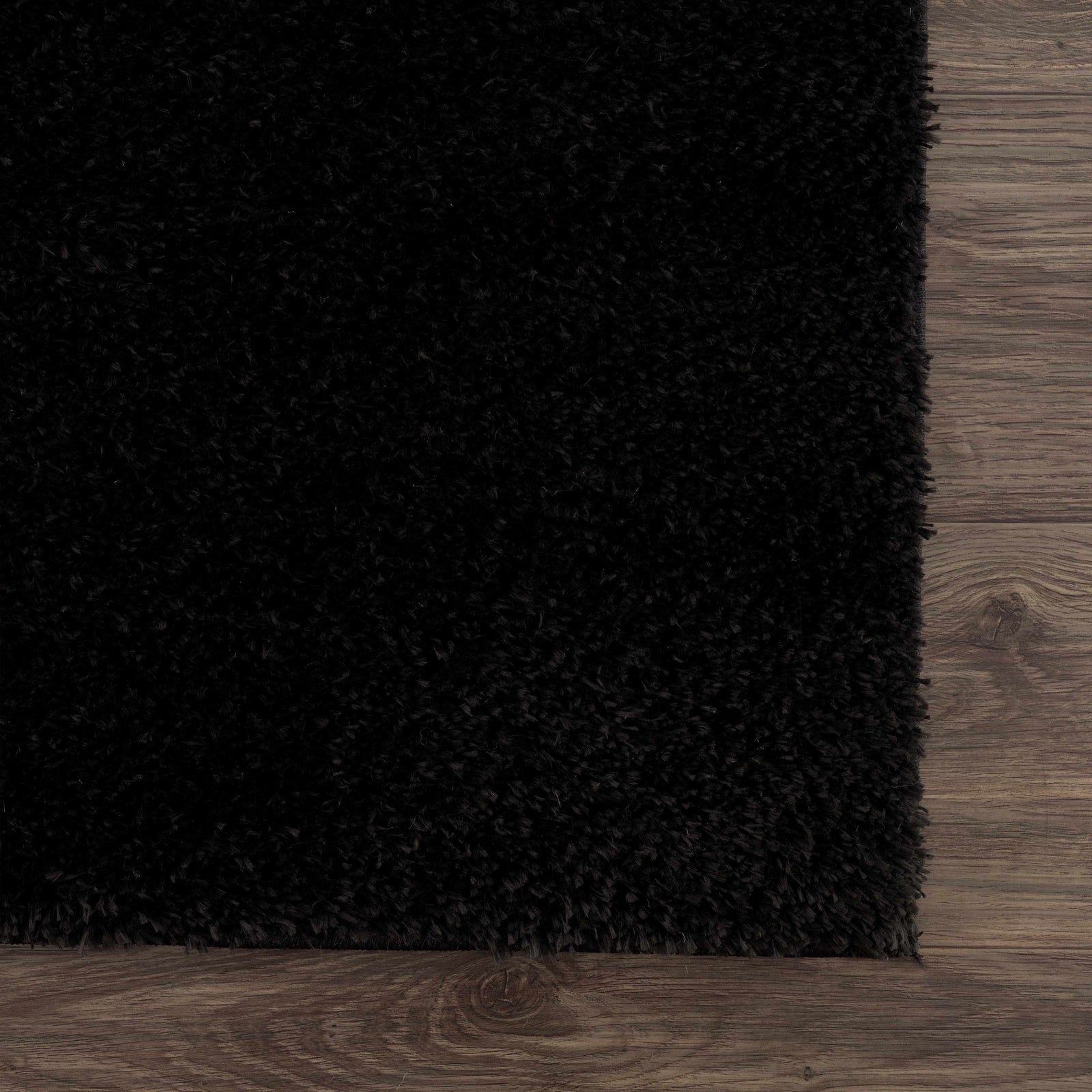 Alfombra de felpa sólida Heavenly Black - Liquidación