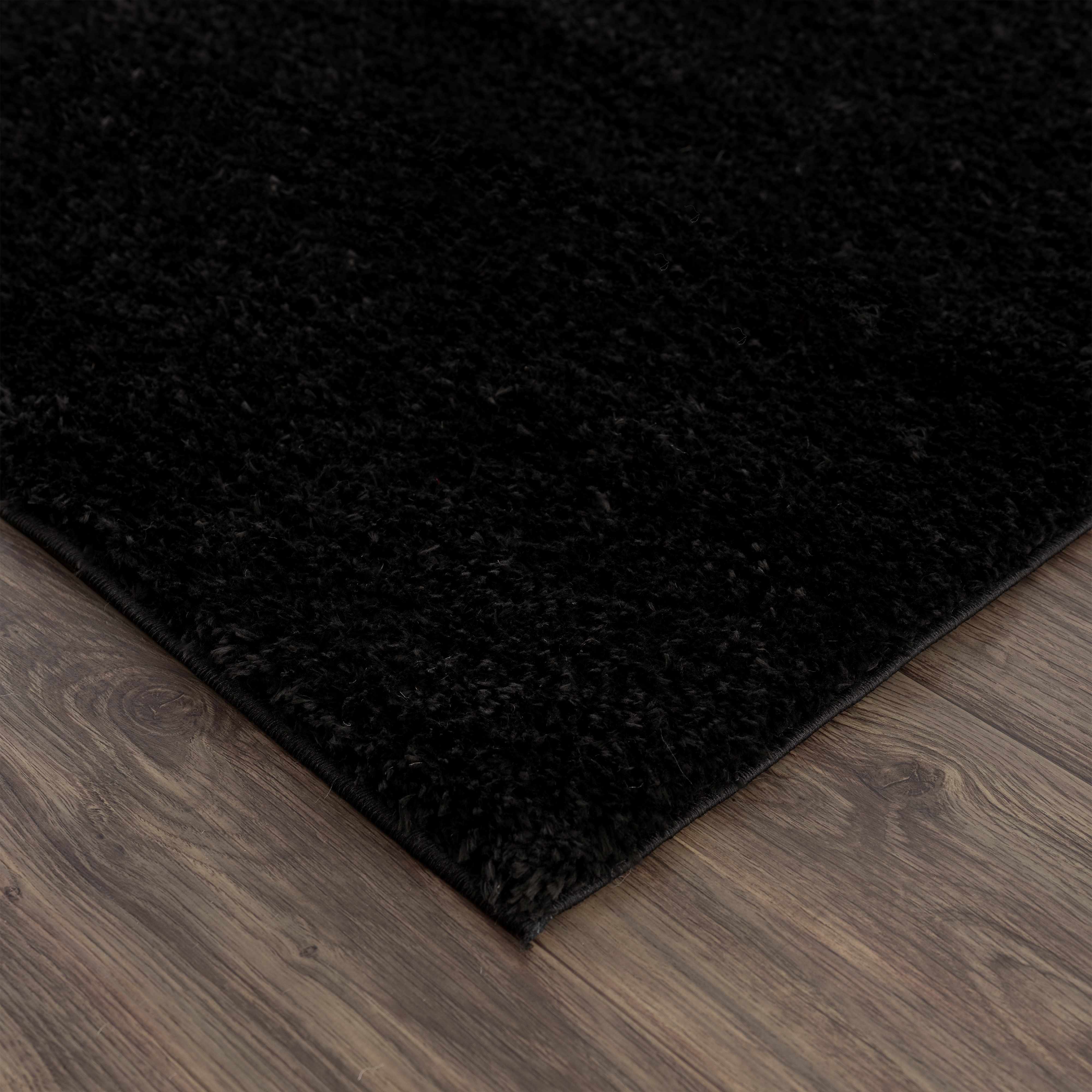 Alfombra de felpa sólida Heavenly Black - Liquidación