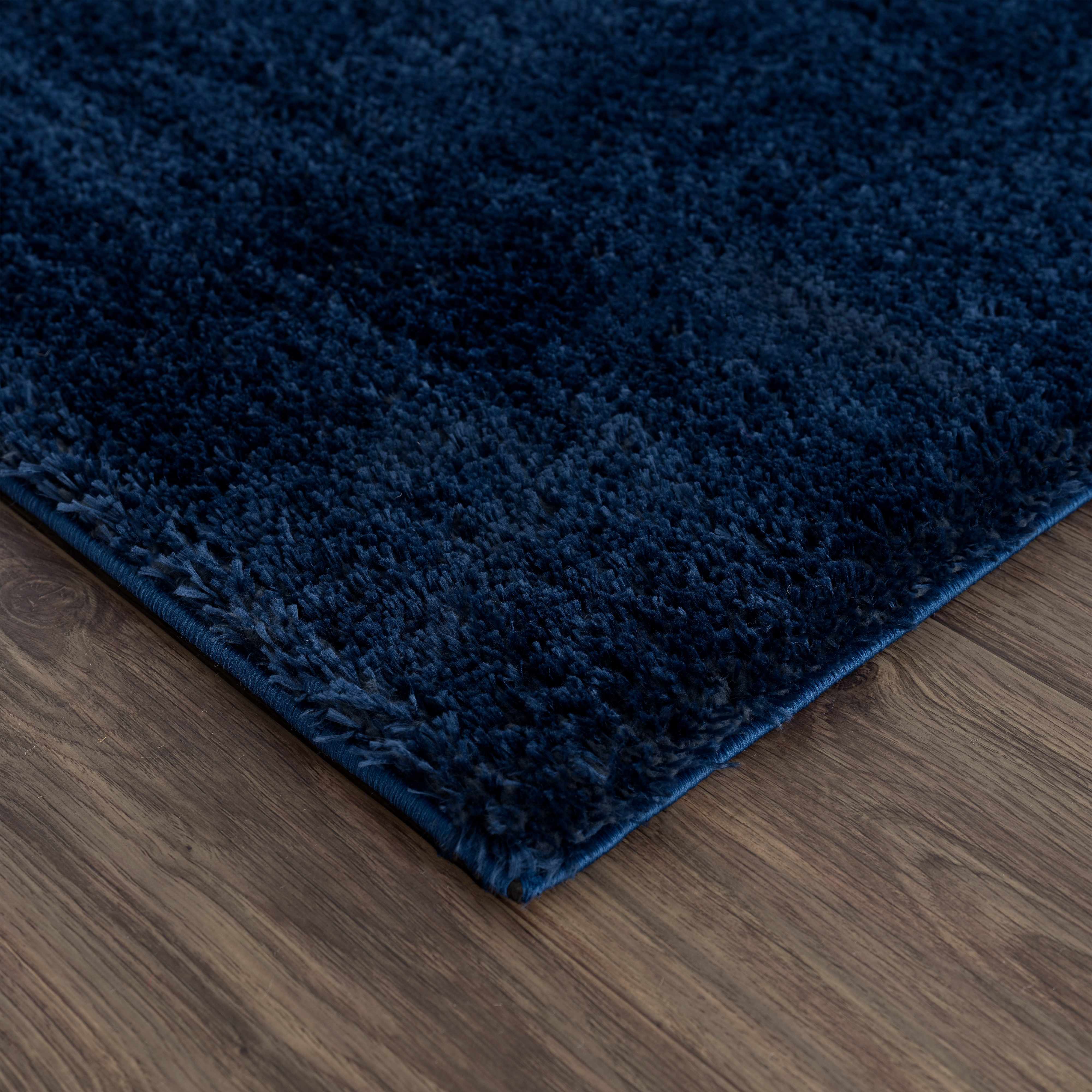Alfombra de pelo largo Heavenly Solid Navy Blue - Liquidación