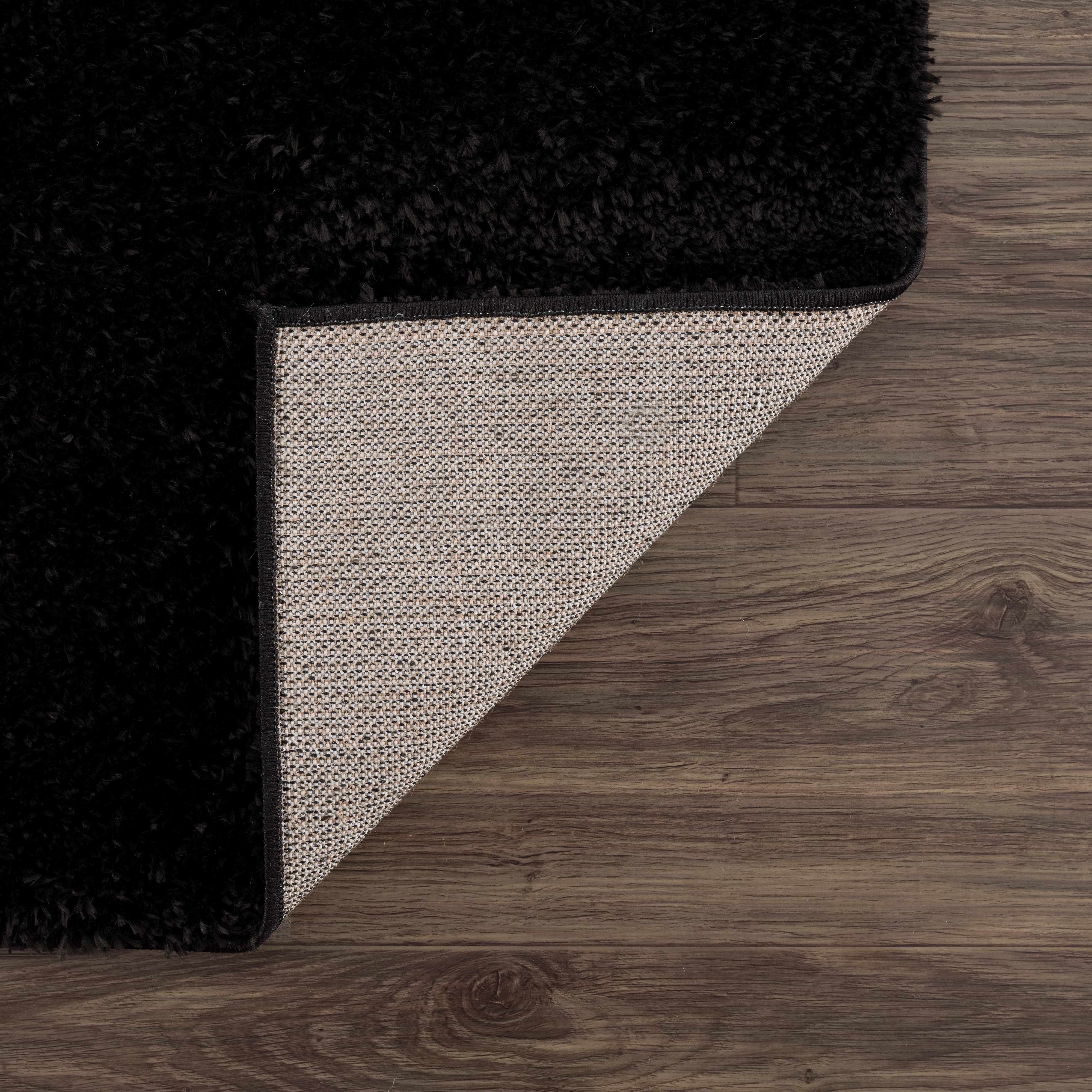 Alfombra de felpa sólida Heavenly Black - Liquidación