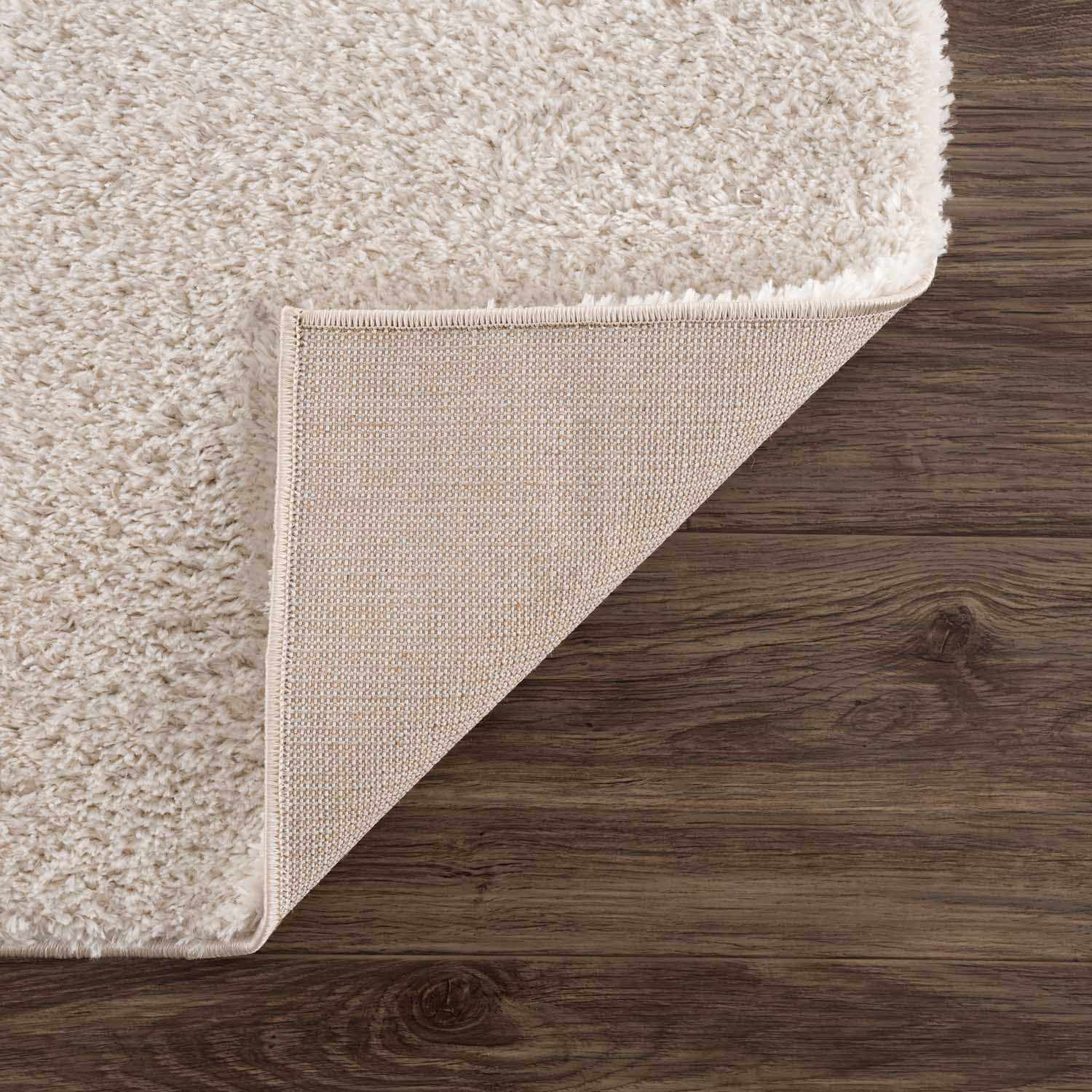 Alfombra de felpa sólida color beige celestial