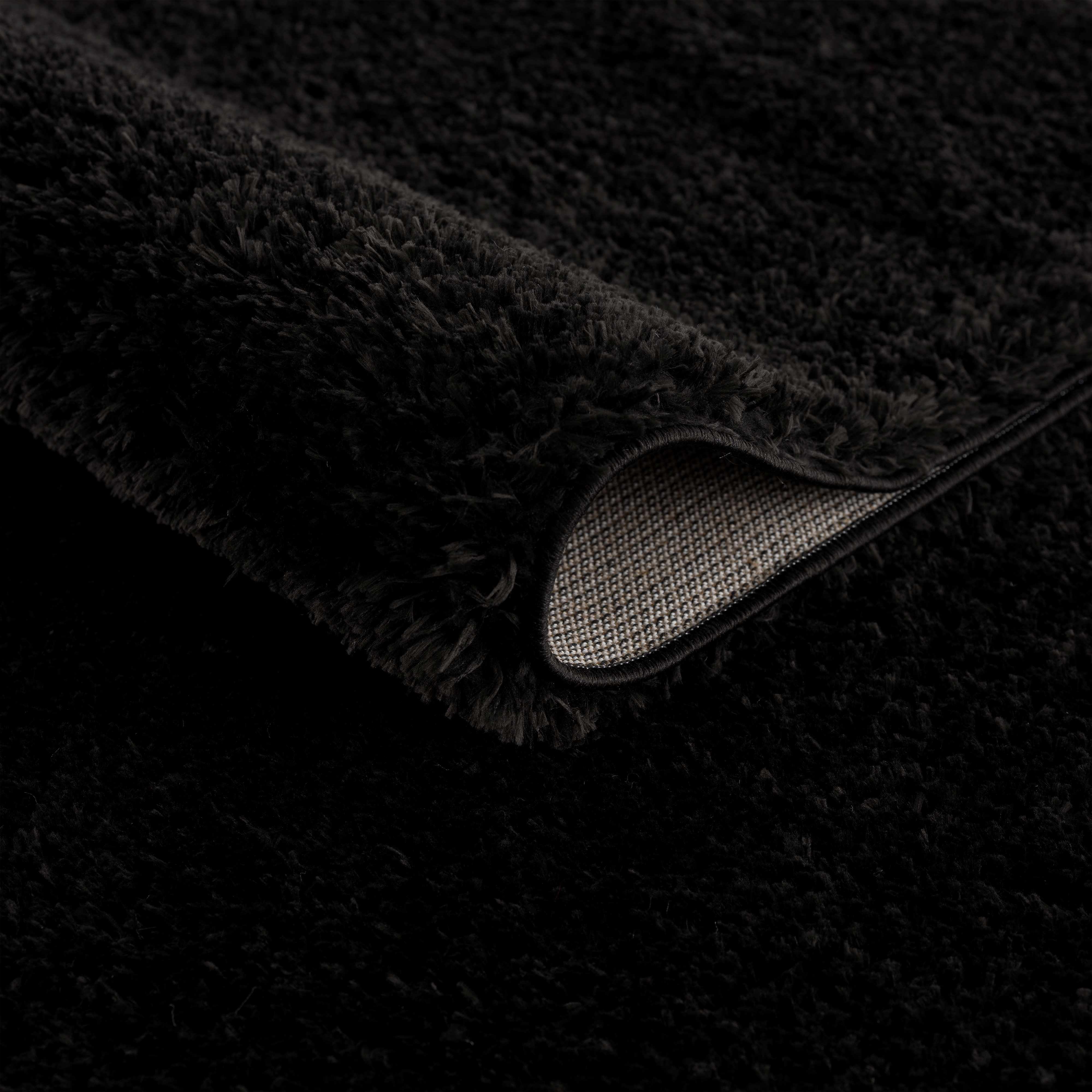 Alfombra de felpa sólida Heavenly Black - Liquidación