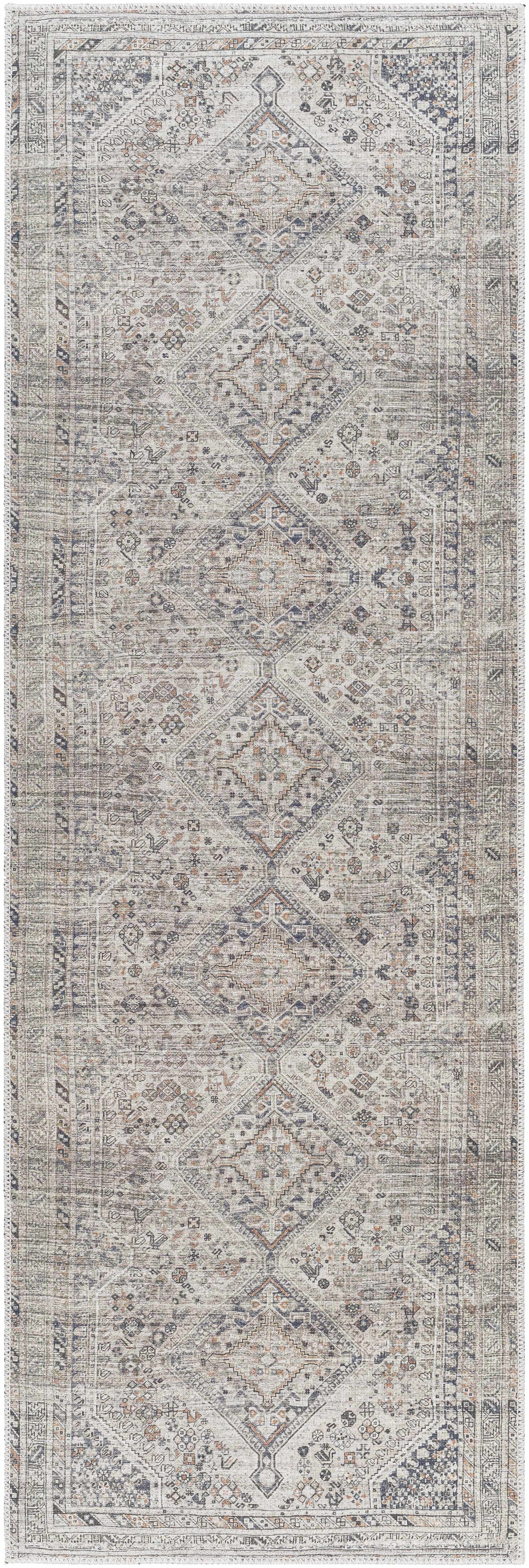 Alfombra lavable de pelo plano beige Barny