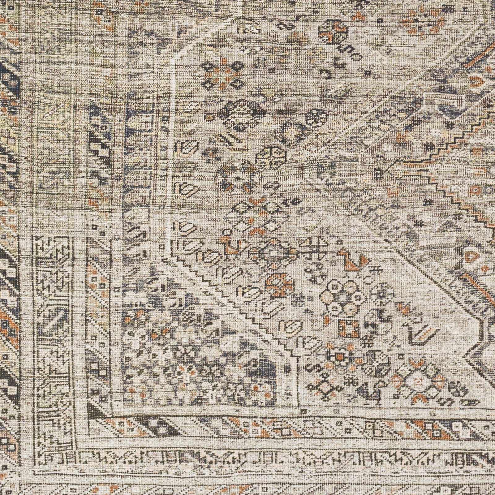Alfombra lavable de pelo plano beige Barny