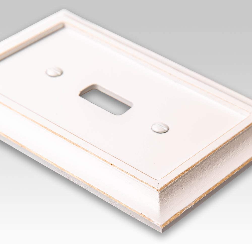 Placa de pared con 1 balancín de madera blanca envejecida Savannah