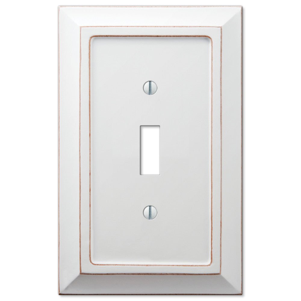 Placa de pared con 1 palanca de madera blanca desgastada Savannah