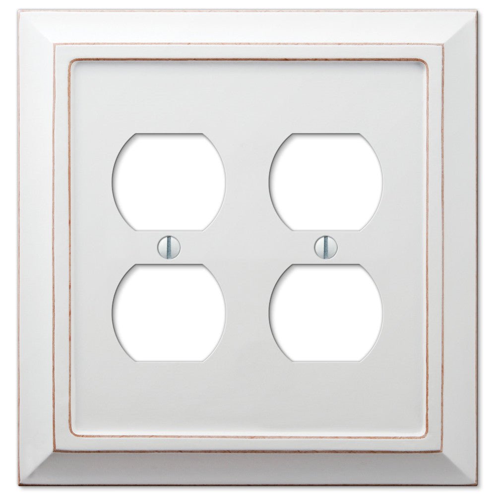 Placa de pared dúplex de madera blanca envejecida Savannah