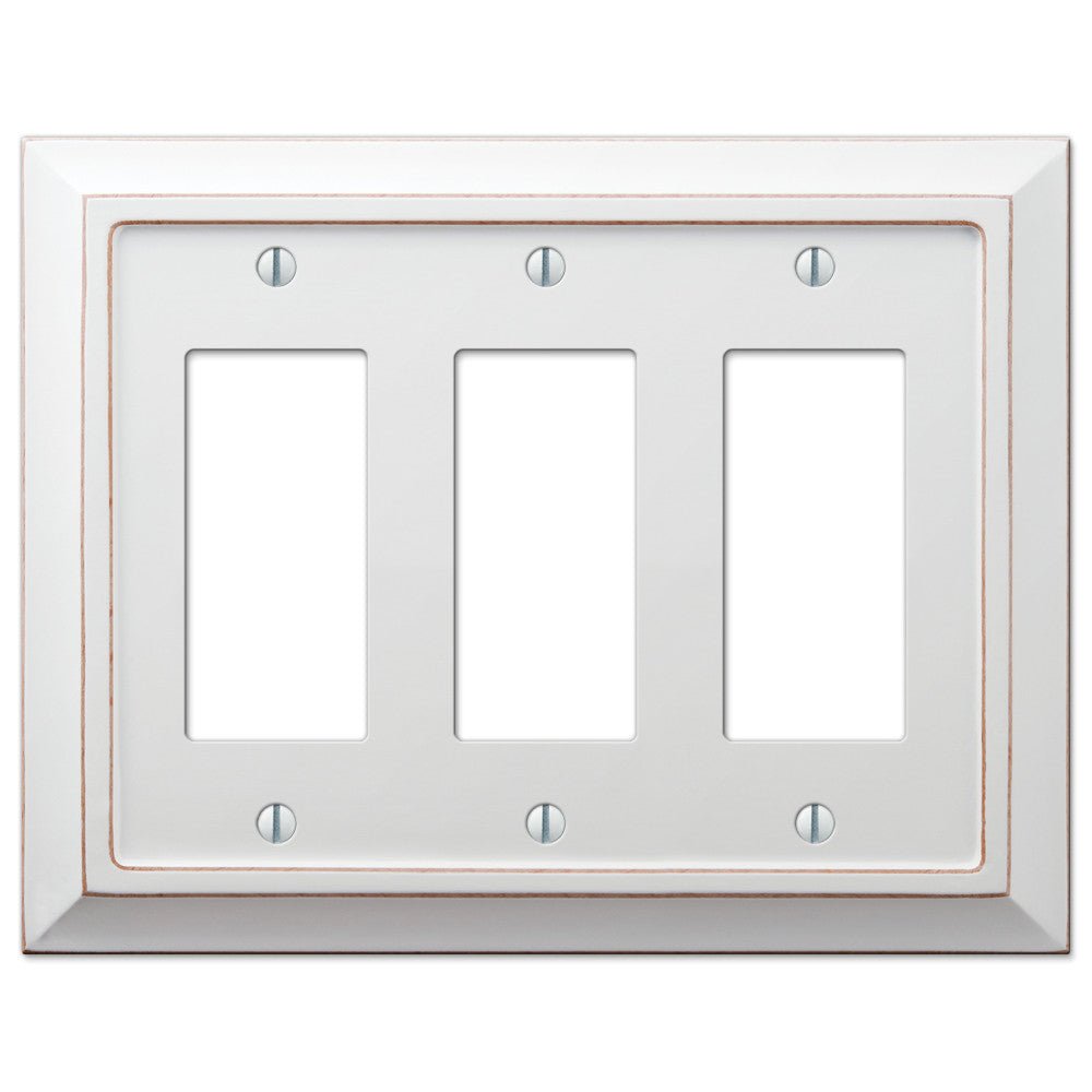 Placa de pared de madera blanca envejecida Savannah de 3 balancines