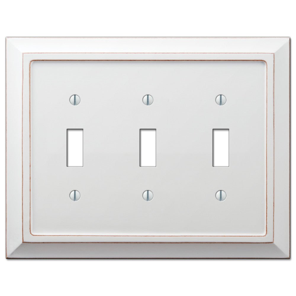 Placa de pared con 3 palancas de madera blanca desgastada Savannah