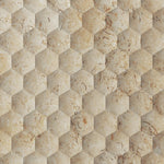 Seabed Limestone Field Dimensional Carved Stone HEXAGON Wall Tile - Livfloors Collection
