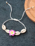 Seashell and Flower Adjustable Polymer Clay Bracelet
