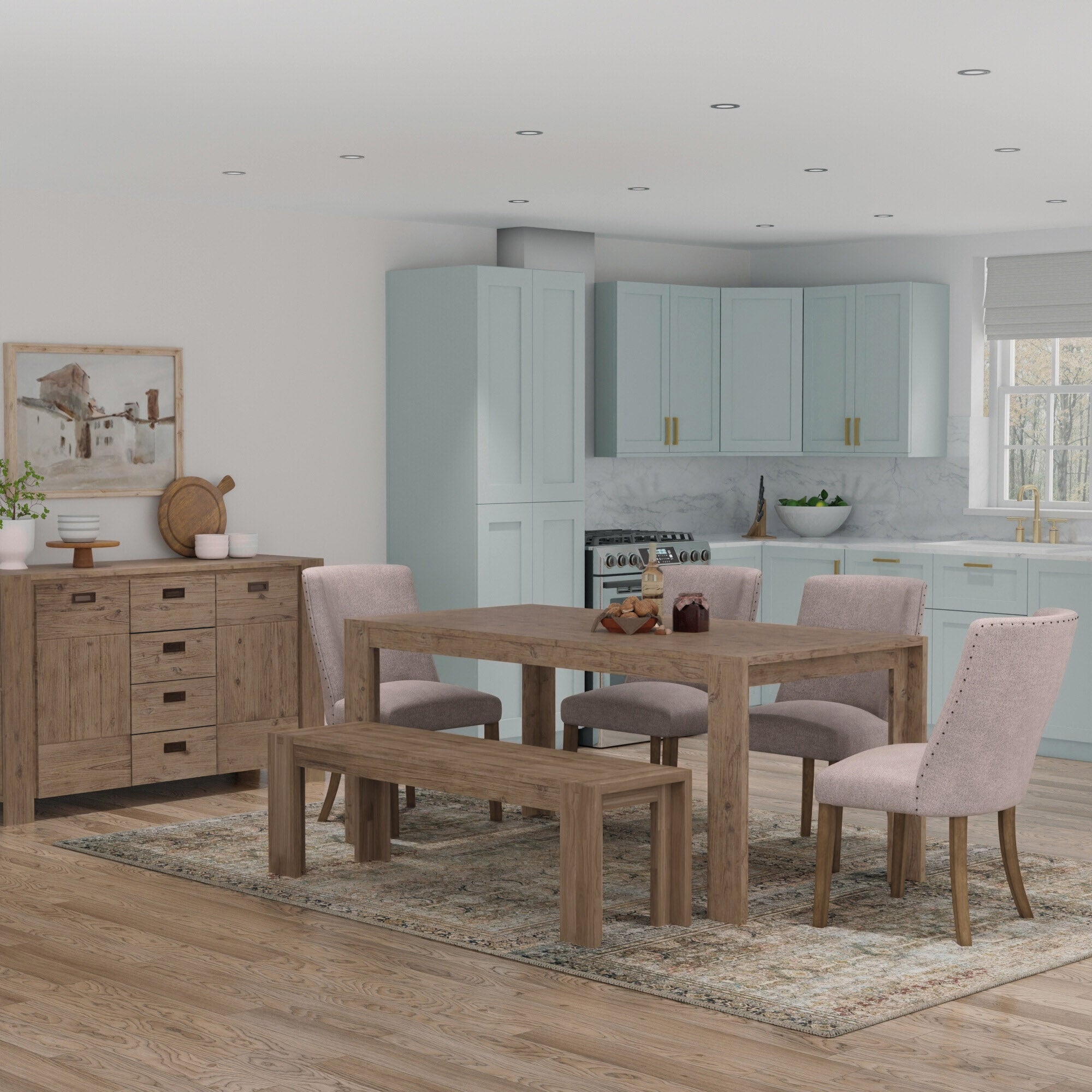 Mesa de comedor Seashore, color natural antiguo