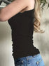 Soft Ribbed Tank with Delicate Lace