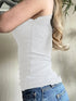 Soft Ribbed Tank with Delicate Lace