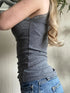 Soft Ribbed Tank with Delicate Lace