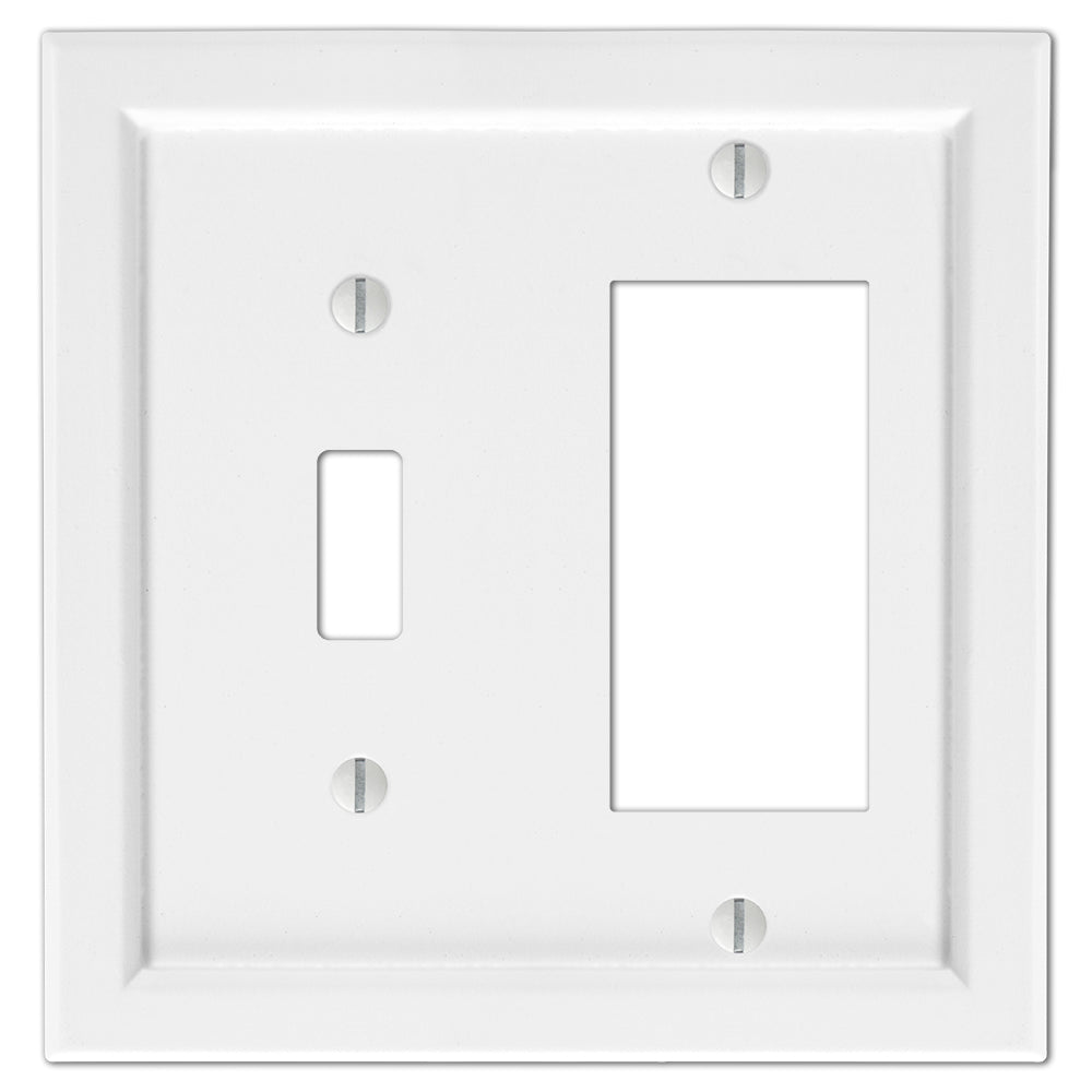 Placa de pared compuesta Shaker White: 1 palanca y 1 balancín