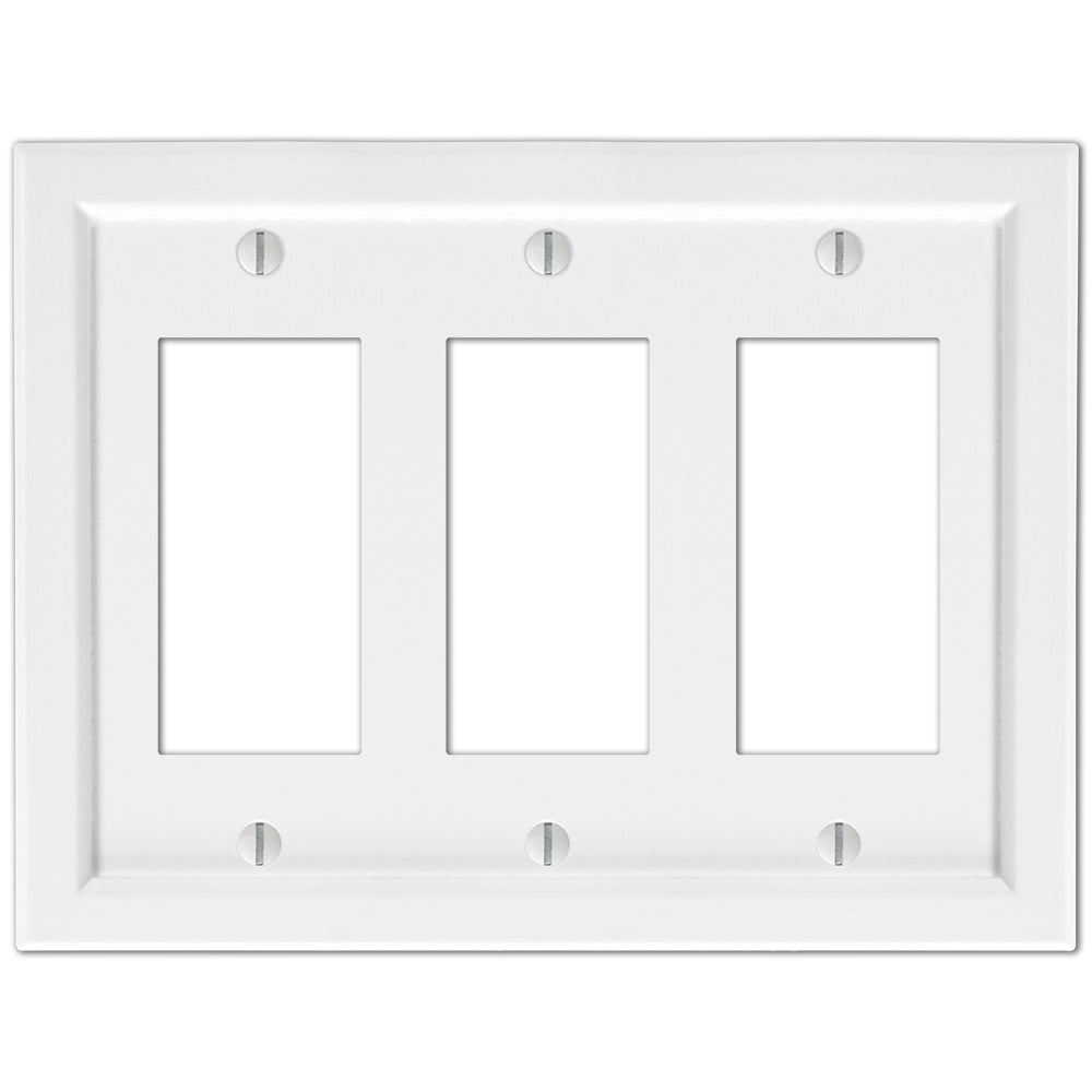 Placa de pared de 3 balancines de composite blanco Shaker