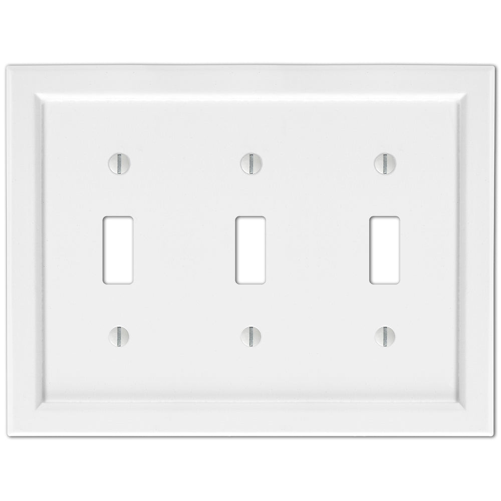 Placa de pared Shaker White Composite de 3 palancas