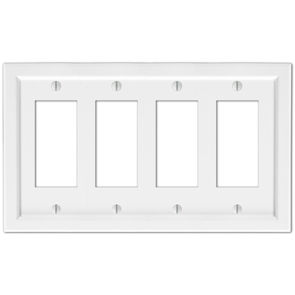 Placa de pared de 4 balancines de composite blanco Shaker