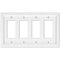 Placa de pared de 4 balancines de composite blanco Shaker