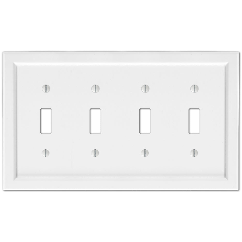 Placa de pared de 4 palancas de composite blanco Shaker