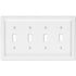 Placa de pared de 4 palancas de composite blanco Shaker