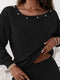 Stylish Black Joggers with Pearl Detail