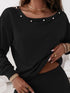 Stylish Black Joggers with Pearl Detail