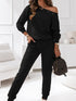 Stylish Black Joggers with Pearl Detail
