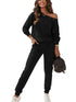 Stylish Black Joggers with Pearl Detail