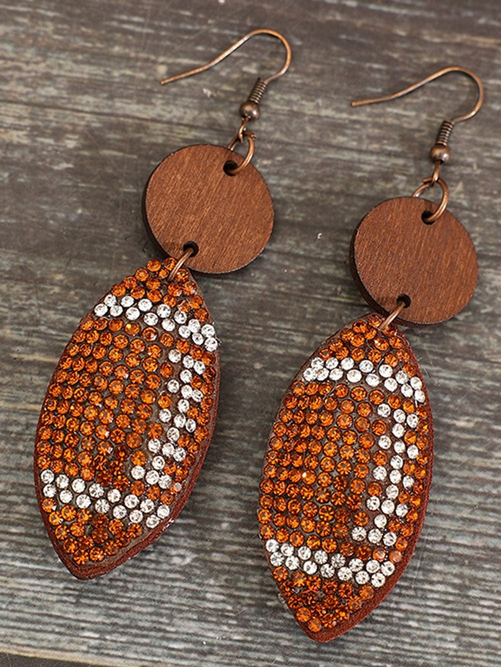 Shimmering Rugby Rhinestone Drop Earrings