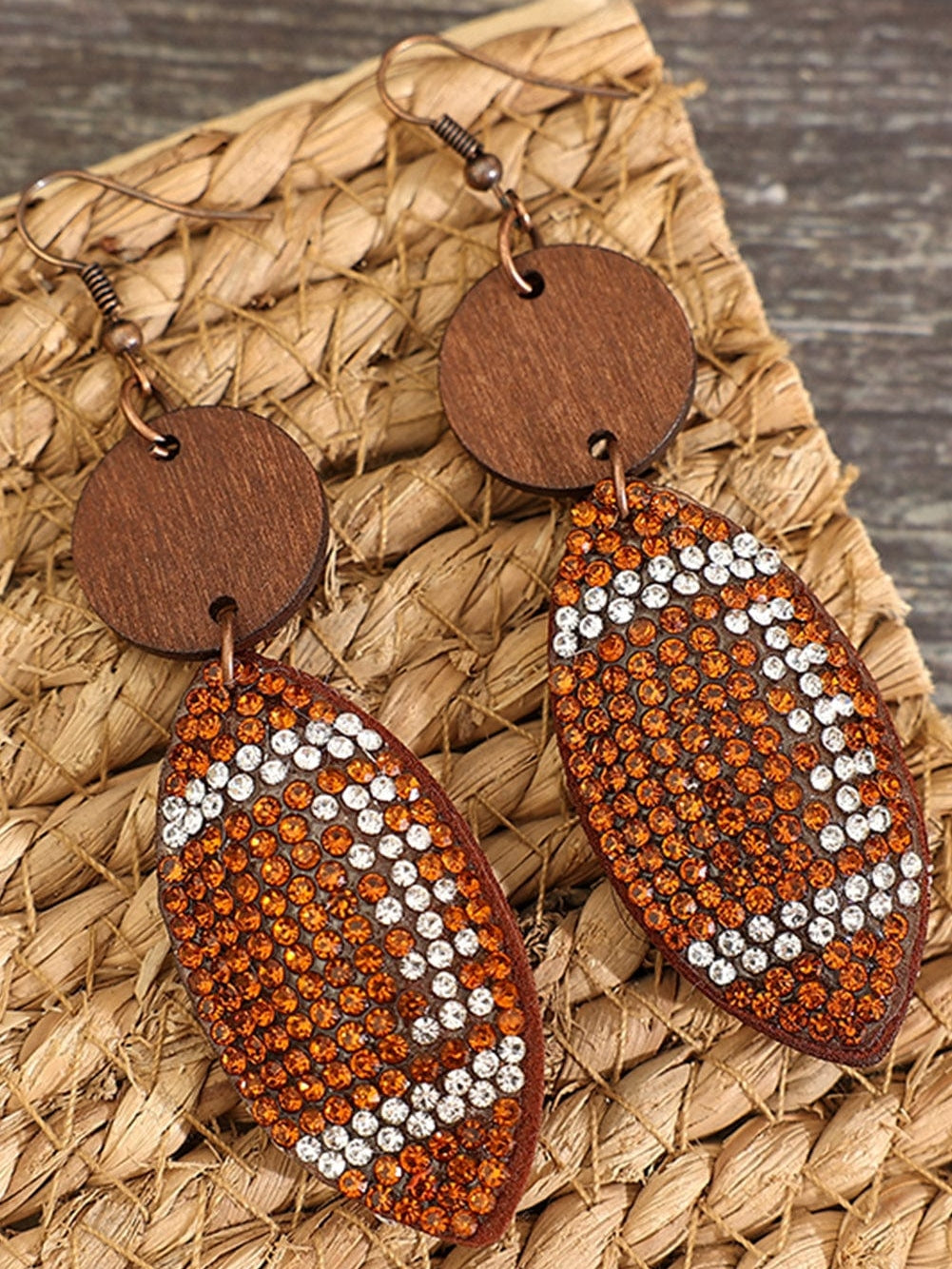 Shimmering Rugby Rhinestone Drop Earrings