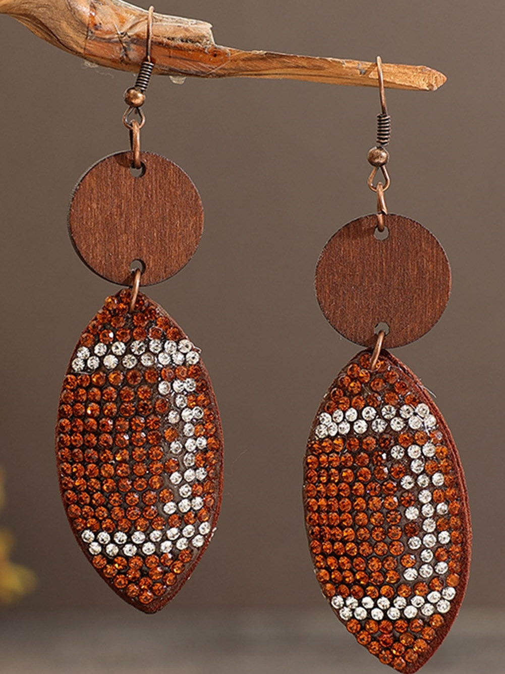 Shimmering Rugby Rhinestone Drop Earrings