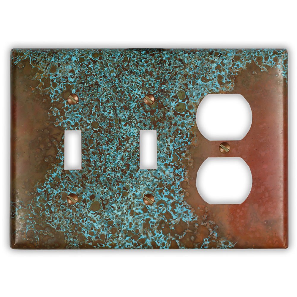 Sierra Copper - Placa de pared con 2 interruptores y 1 dúplex