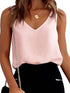 Women's Fashion V Neck Knotted Shoulder Sleeveless Blouse