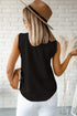 Women's Fashion V Neck Knotted Shoulder Sleeveless Blouse