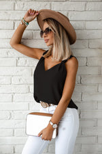 Elegant Knot Detail Sleeveless Blouse