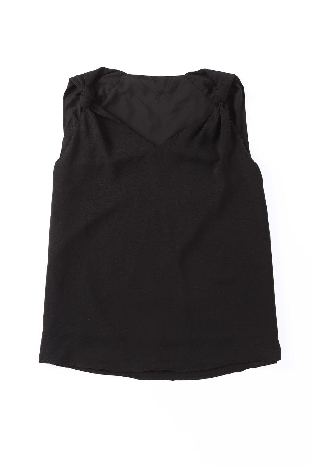 Women's Fashion V Neck Knotted Shoulder Sleeveless Blouse