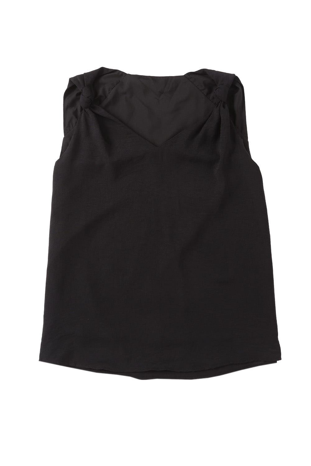 Women's Fashion V Neck Knotted Shoulder Sleeveless Blouse